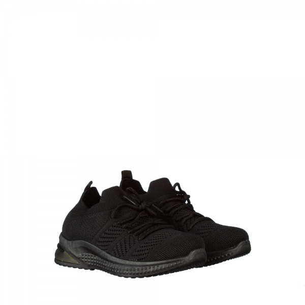 Παιδικά αθλητικά παπούτσια  μαύρα από ύφασμα Kimmy - Kalapod.gr
